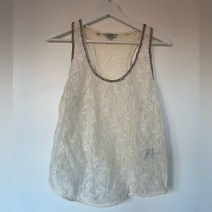 Guess Ivory Lace Top - Size Small